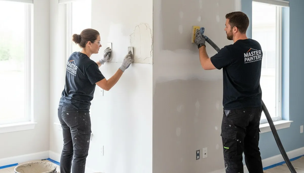 Professional drywall repair and wall restoration by expert painters in Omaha, NE home interior