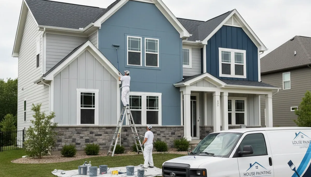 House painting services in Omaha, NE by Painting in Omaha, showing professional exterior work
