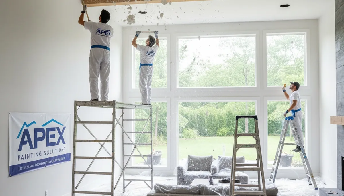 Professional popcorn ceiling removal for Omaha, NE homes by expert house painters